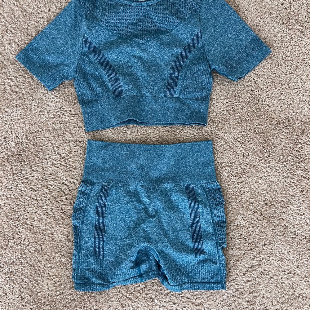 Green Athletic Two-Piece Set